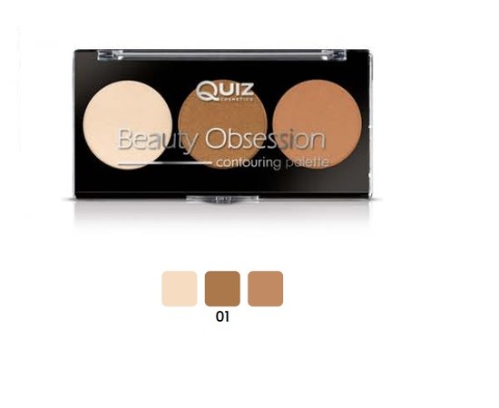 Зображення  Палетка для контурингу обличчя Quiz Cosmetics Beauty Obsession Contouring Palette 01, 10 г