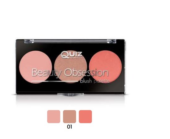 Изображение  Палетка румян для лица Quiz Cosmetics Beauty Obsession Blush Palette 01, 10 г