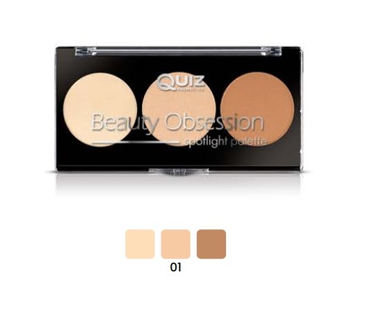Изображение  Палетка для контуринга лица Quiz Cosmetics Beauty Obsession Spotlight Palette 01, 10 г