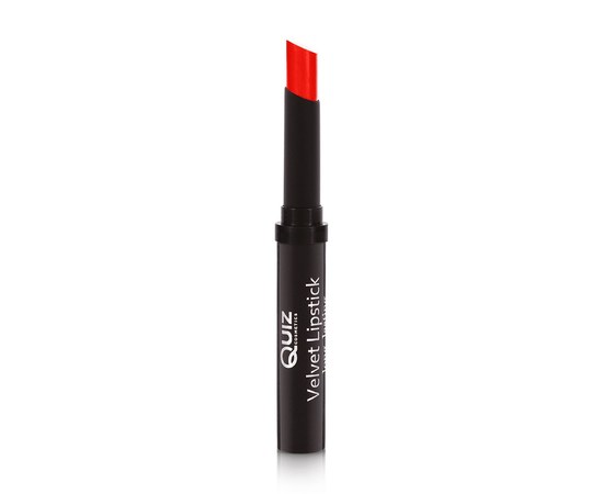 Зображення  Стійка помада для губ Quiz Cosmetics Velvet Lipstick Long Lasting 112 Red Supreme, 3 г, Об'єм (мл, г): 3, Цвет №: 112
