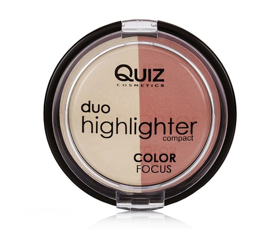 Зображення  Пудра-хайлайтер подвійний для обличчя Quiz Cosmetics Color Focus Duo Highlighter 40, 12 г, Об'єм (мл, г): 12, Цвет №: 40