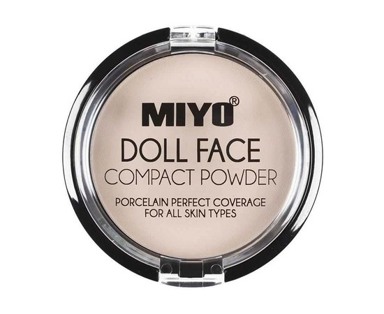 Зображення  Пудра компактна матуюча для обличчя Miyo Doll Face Compact Powder 1 Vanilla, 7.5 г, Об'єм (мл, г): 7.5, Цвет №: 1