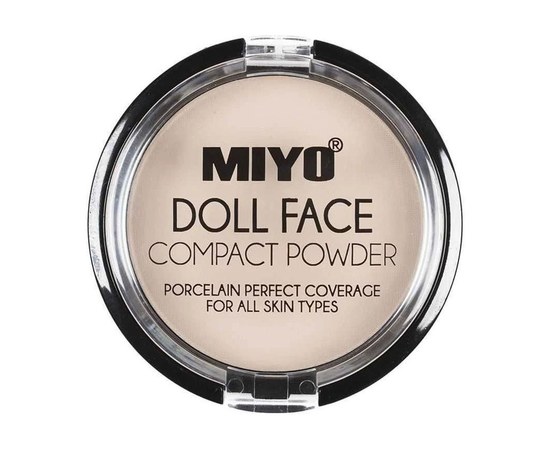Зображення  Пудра компактна матуюча для обличчя Miyo Doll Face Compact Powder 2 Cream, 7.5 г, Об'єм (мл, г): 7.5, Цвет №: 2
