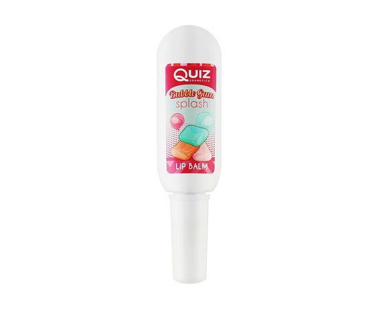 Зображення  Бальзам для губ Quiz Cosmetics Lip Balm Tube Bubble Gum Splash Бабл гам, 10 мл, Об'єм (мл, г): 10, Цвет №: Bubble Gum