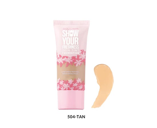 Изображение  Тональное основание для лица Pastel Show Your Freshness Skin Tint Foundation 504 Tan, 30 мл, Объем (мл, г): 30, Цвет №: 504