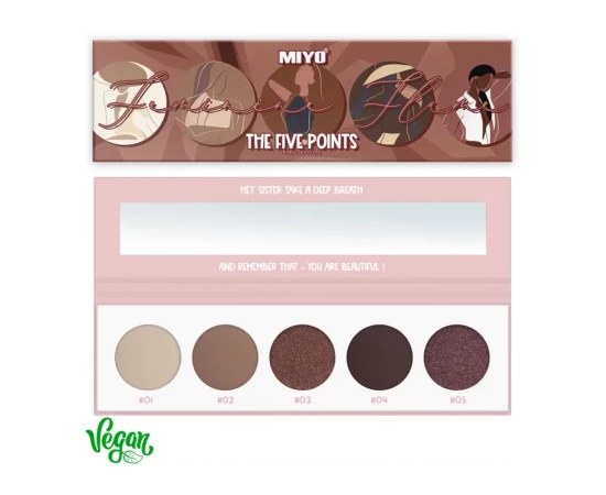 Изображение  Палетка теней для век Miyo Five Points Palette 11 Feminine Flame, 6.5 г, Объем (мл, г): 6.5, Цвет №: 11