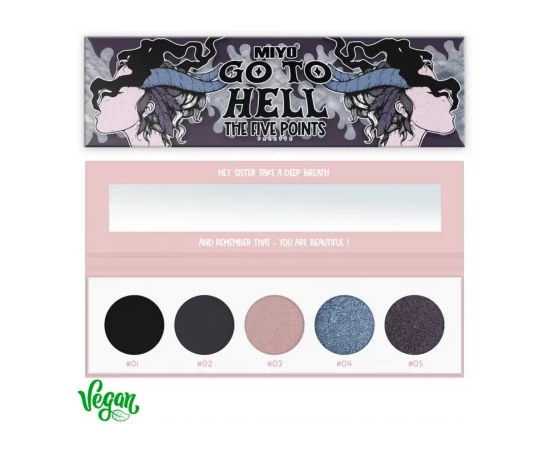 Зображення  Палетка тіней для повік Miyo Five Points Palette 13 Go To Hell, 6.5 г, Об'єм (мл, г): 6.5, Цвет №: 13