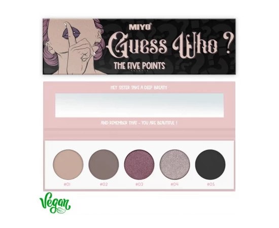 Изображение  Палетка теней для век Miyo Five Points Palette 21 Guess Who?, 6.5 г, Объем (мл, г): 6.5, Цвет №: 21