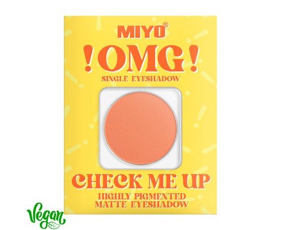 Зображення  Тіні для повік матові високопігментовані Miyo !OMG! Check Me Up Matte Eyeshadow 11 Pumpkin, 1.3 г, Об'єм (мл, г): 1.3, Цвет №: 11