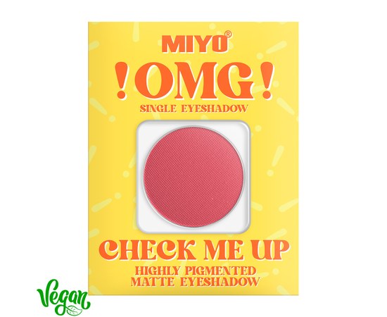 Изображение  Тени для век матовые высокопигментированные Miyo !OMG! Check Me Up Matte Eyeshadow 12 Blood, 1.3 г, Объем (мл, г): 1.3, Цвет №: 12