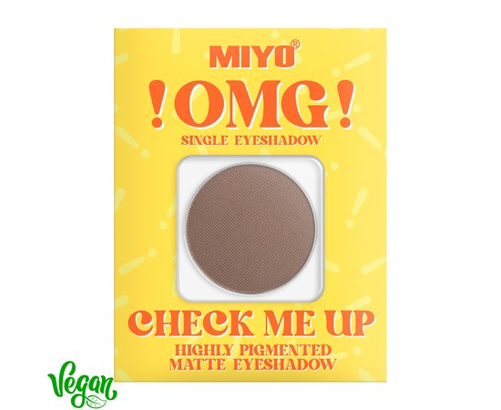 Изображение  Miyo matte highly pigmented eyeshadows !OMG! Check Me Up Matte Eyeshadow 14 Brownie, 1.3 g, Volume (ml, g): 1.3, Color No.: 14