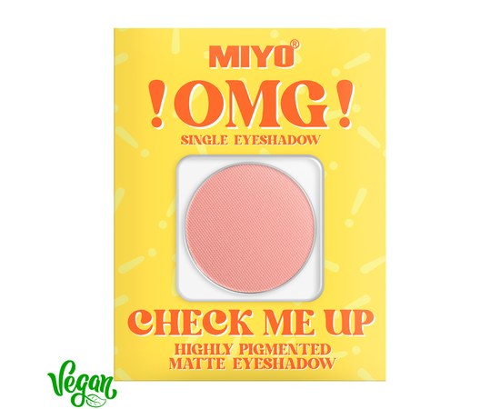 Изображение  Тени для век матовые высокопигментированные Miyo !OMG! Check Me Up Matte Eyeshadow 15 Rich Peach, 1.3 г, Объем (мл, г): 1.3, Цвет №: 15