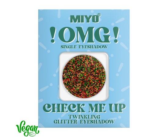 Зображення  Тіні для повік блискучі Miyo !OMG! Check Me Up Twinkling Glitter Eyeshadow 20 Arlekin, 1.3 г, Об'єм (мл, г): 1.3, Цвет №: 20