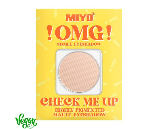 Изображение  Тени для век матовые высокопигментированные Miyo !OMG! Check Me Up Matte Eyeshadow 02 Pudding, 1.3 г, Объем (мл, г): 1.3, Цвет №: 02