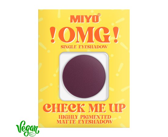 Изображение  Miyo matte highly pigmented eyeshadows !OMG! Check Me Up Matte Eyeshadow 04 Sweet Plum, 1.3 g, Volume (ml, g): 1.3, Color No.: 4