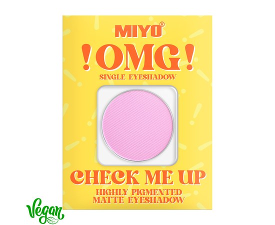 Зображення  Тіні для повік матові високопігментовані Miyo !OMG! Check Me Up Matte Eyeshadow 06 Cotton Candy, 1.3 г, Об'єм (мл, г): 1.3, Варіант: 06