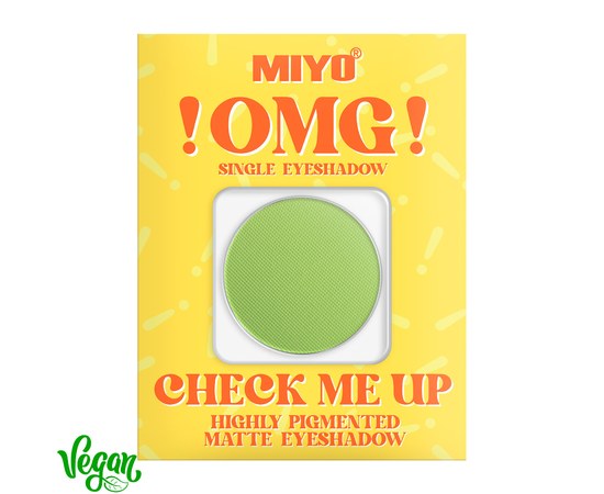 Изображение  Тени для век матовые высокопигментированные Miyo !OMG! Check Me Up Matte Eyeshadow 09 Alien, 1.3 г, Объем (мл, г): 1.3, Цвет №: 09