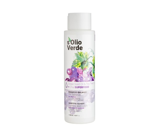 Зображення  Шампунь-баланс для жирного волосся Solio Verde Grape Speed Oil, 500 мл