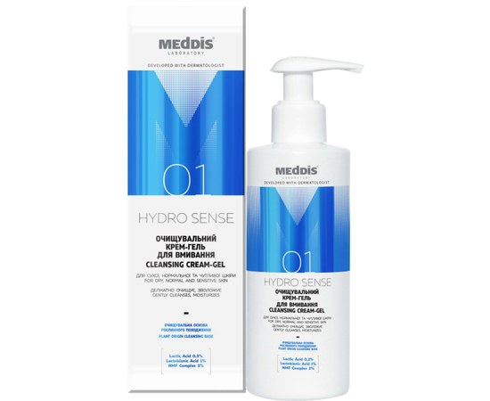 Изображение  Крем-гель очищающий для умывания Meddis Hydro Sense Cleansing Cream-Gel, 200 мл