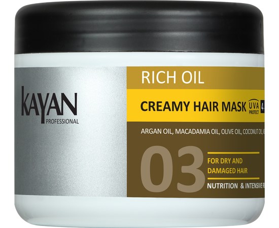 Изображение  Крем-маска для сухих и поврежденных волос Kayan Professional Rich Oil, 500 мл