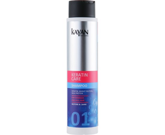 Зображення  Шампунь для пошкодженого і тьмяного волосся Kayan Professional Keratin Care, 400 мл