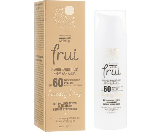 Изображение  Sunscreen face cream Frui Sunny Day Anti-Pollution System SPF 60, 50 ml