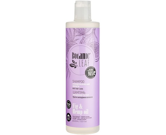 Изображение  Anti-hair loss shampoo "Strengthening and growth" Botanic Leaf, 400 ml