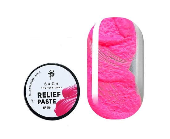 Изображение  Relief paste Saga Relief past No. 06 pink, 5 ml, Volume (ml, g): 5, Color No.: 6