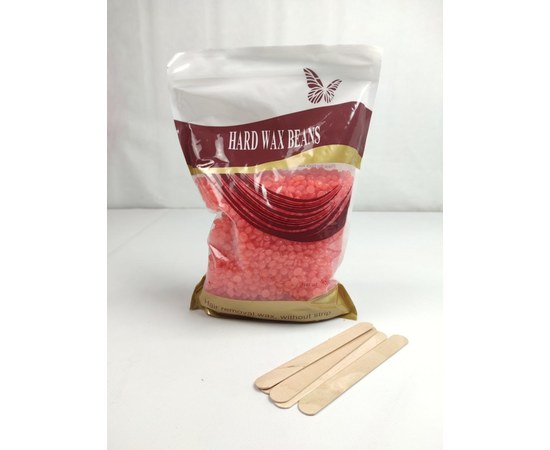 Изображение 2 Воск 0,5 кг в гранулах для депиляции Hard Wax Beans, Гранат (розовый)