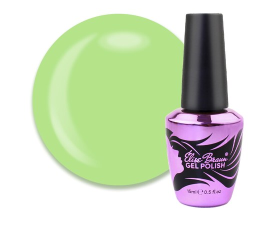 Изображение  Camouflage base for gel polish Elise Braun Cover Base No. 75 light green lime, 15 ml, Volume (ml, g): 15, Color No.: 75