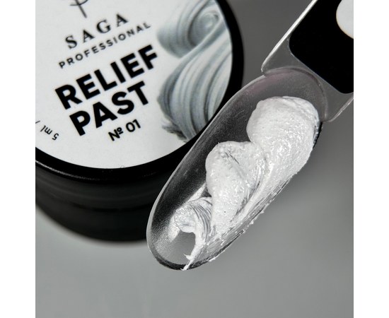 Изображение  Relief paste Saga Relief past No. 01 white, 5 ml, Volume (ml, g): 5, Color No.: 1