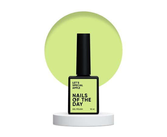Изображение  Nails of the Day Let's special Apple - салатовый пастельный гель-лак для ногтей, перекрывающий в один слой, 10 мл, Объем (мл, г): 10, Цвет №: Apple