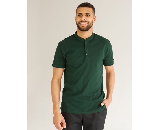 Изображение  Medical polo shirt with stand-up collar for men light green s. 2XL, "WHITE COAT" 148-509-928, Size: 2XL, Color: светло-зеленый