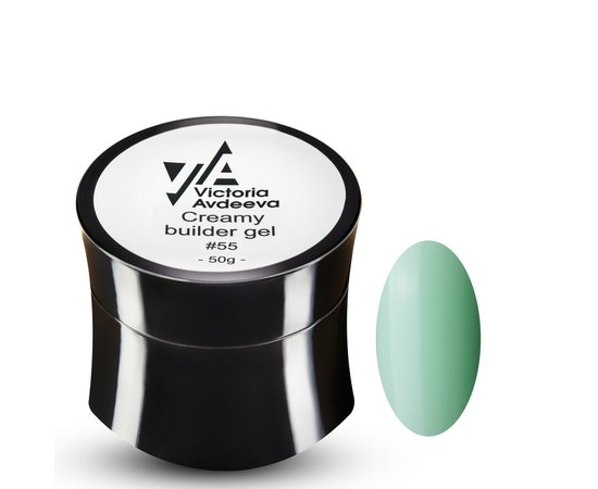 Зображення  Моделюючий крем-гель Victoria Avdeeva Creamy Builder Gel №55, 50 мл, Об'єм (мл, г): 50, Цвет №: 55, Колір: Зелений