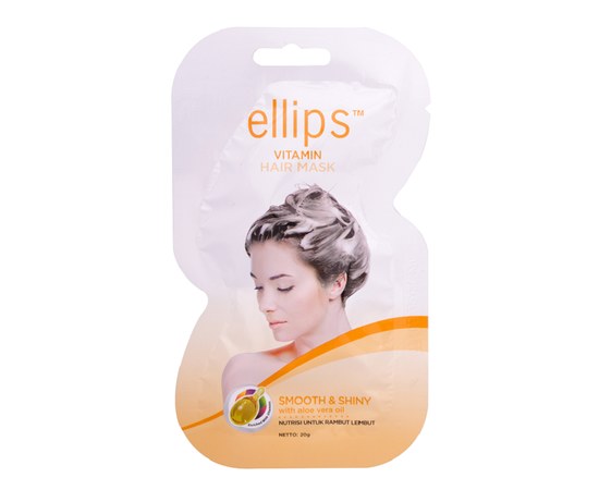 Изображение  Ellips Vitamin Hair Mask Luxurious glow with aloe vera Smooth&Shiny, 20 g