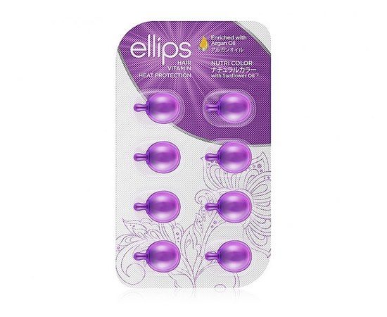 Изображение  Hair capsules Radiance of color with sunflower oil Ellips Hair Vitamin Nutri Color, 8x1 ml, Volume (ml, g): 8