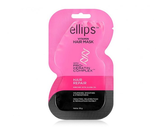 Изображение  Маска для волос Восстановление с про-кератиновым комплексом Ellips Vitamin Hair Mask Hair Repair With Pro-Keratin Complex, 18 г, Объем (мл, г): 18