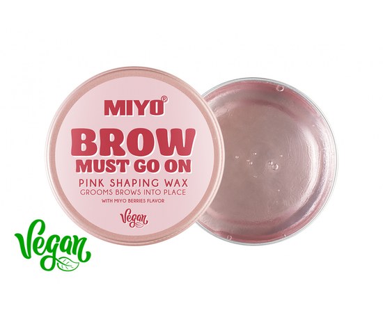 Зображення  Рожевий віск для надання форми бровам Miyo Brow Must Go On Pink Shaping Wax, 30 г