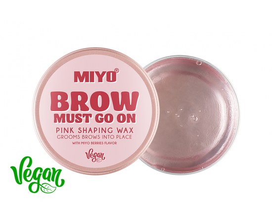 Изображение  Воск розовый для придания формы бровям Miyo Brow Must Go On Pink Shaping Wax, 30 г