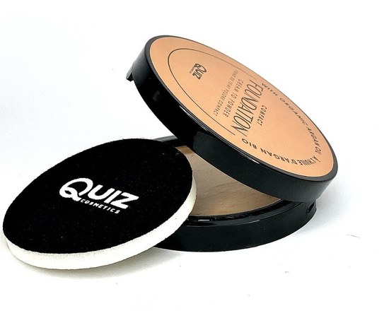 Зображення  Компактна крем-пудра для обличчя Quiz Cosmetics Compact Foundation Cream Powder з олією аргани 02, 10 г
