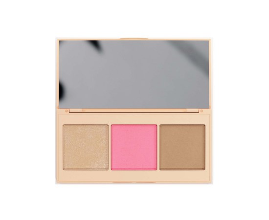 Изображение  Contour palette for face 3 in 1 highlighter, blush and bronzer Paese Contour Palette Pink, 9 g, Volume (ml, g): 9, Color No.: 1