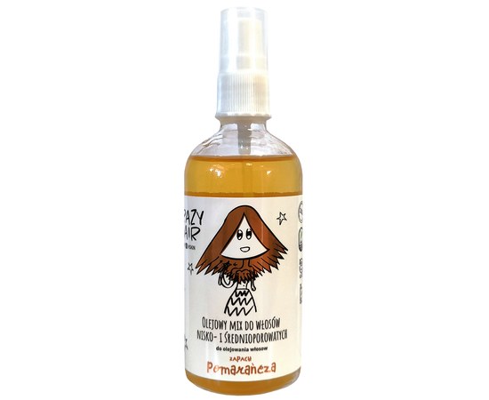 Изображение  Oil mix for hair of low and medium porosity HiSkin Crazy Hair with orange aroma, 100 ml