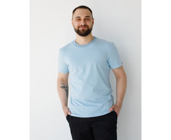 Изображение  Медицинская базовая футболка мужская голубая р. 2XL, "БЕЛЫЙ ХАЛАТ" 500-333-924, Размер: 2XL, Цвет: голубой