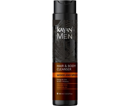 Изображение  Cleansing gel for hair and body Kayan Professional Men Wood and Spice, 400 ml