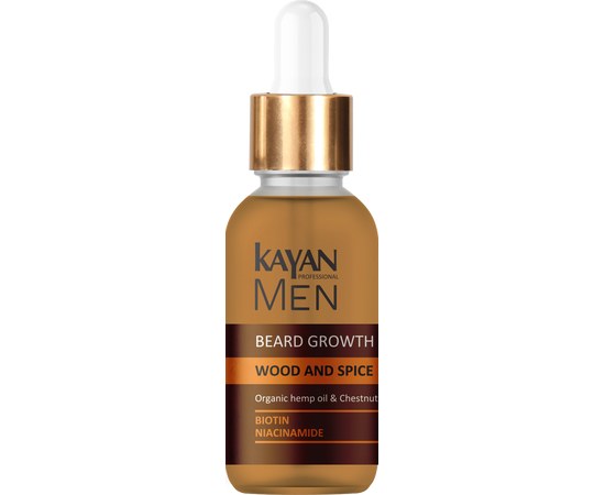 Изображение  Beard growth serum Kayan Professional Men Wood and Spice, 30 ml