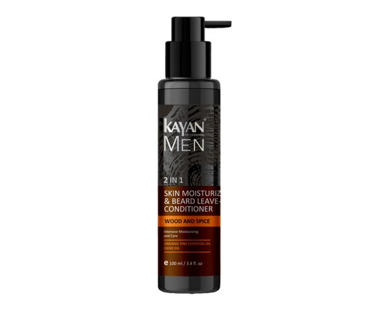 Зображення  Зволожуючий бальзам для обличчя та бороди Kayan Professional Men Wood and Spice, 100 мл