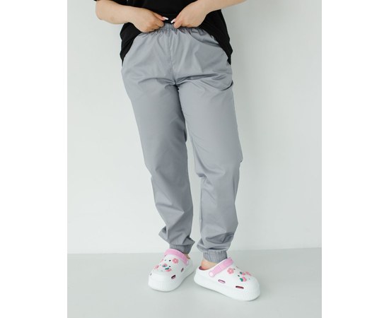 Изображение  Медицинские брюки женские джогеры серые +SIZE р. 58, "БЕЛЫЙ ХАЛАТ" 484-328-758, Размер: 58, Цвет: серый