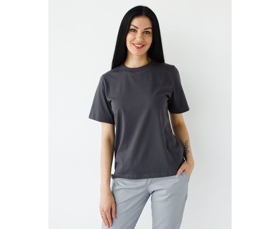 Зображення  Медична базова футболка жіноча графіт р. 2XL, "БІЛИЙ ХАЛАТ" 498-503-924, Розмір: 2XL, Колір: графіт