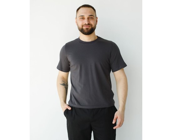 Зображення  Медична базова футболка чоловіча графіт р. 2XL, "БІЛИЙ ХАЛАТ" 500-503-924, Розмір: 2XL, Колір: графіт