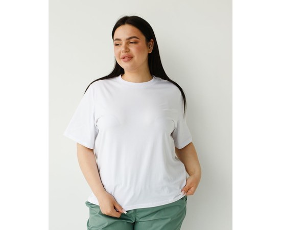 Зображення  Медична базова футболка жіноча біла р. 2XL, "БІЛИЙ ХАЛАТ" 498-324-924, Розмір: 2XL, Колір: білий